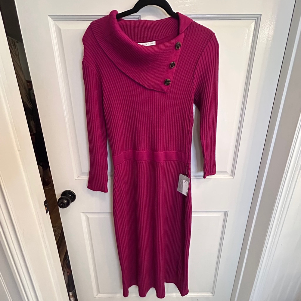 Women's Sandra Darren Dress, M, Burgundy